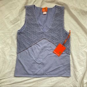 NWT Cute purple scalloped vintage beaded sweater tank